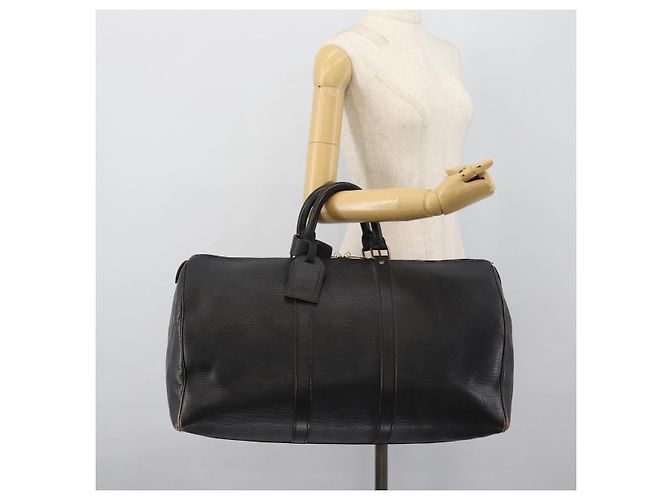LOUIS VUITTON Epi Keepall 50 Boston Bag Black M42962 LV Auth 186562 Nero - vista 20