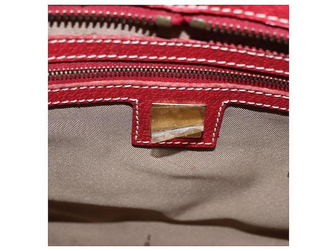 Borsa a mano FENDI Zucchino Canvas Rosso Oro Auth 192125A D'oro - vista 17