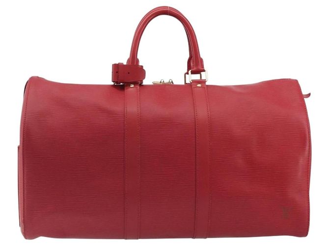 LOUIS VUITTON Epi Keepall 45 Boston Bag Rosso M42977 LV Auth 189520A - vista 13