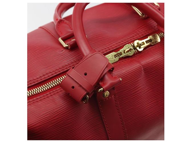 LOUIS VUITTON Epi Keepall 45 Boston Bag Rosso M42977 LV Auth 189520A - vista 18