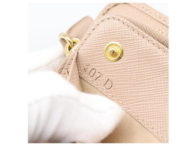 PRADA Long Wallet Saffiano Leder Rosa Goldton Auth 192748M Pink - Ansicht 11