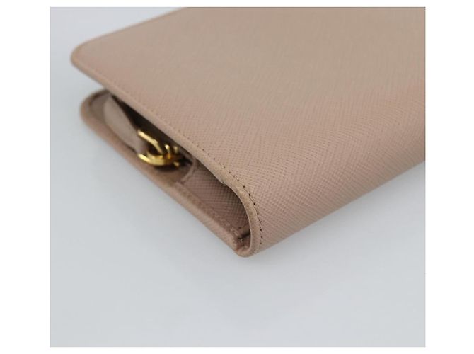PRADA Long Wallet Saffiano Leder Rosa Goldton Auth 192748M Pink - Ansicht 14