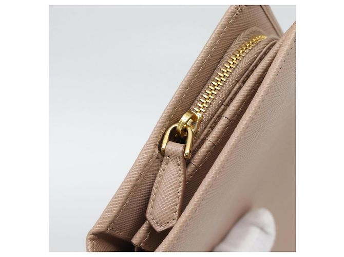 PRADA Long Wallet Saffiano Leder Rosa Goldton Auth 192748M Pink - Ansicht 18