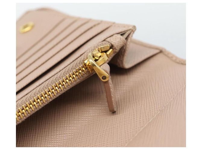PRADA Long Wallet Saffiano Leder Rosa Goldton Auth 192748M Pink - Ansicht 20