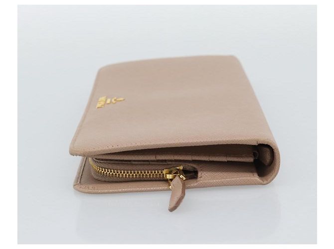 PRADA Long Wallet Saffiano Leder Rosa Goldton Auth 192748M Pink - Ansicht 3