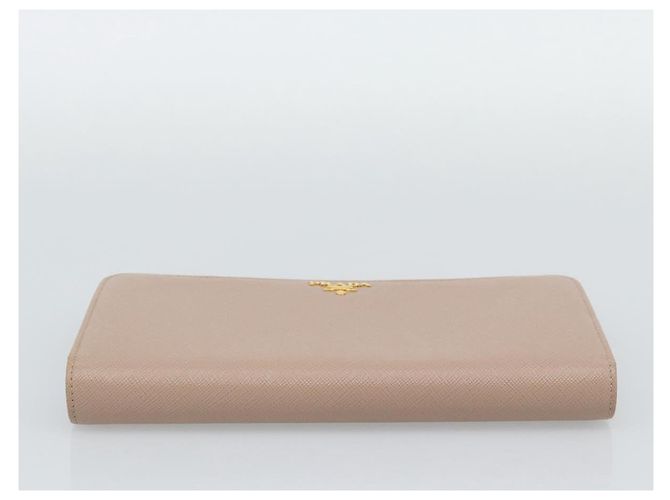 PRADA Long Wallet Saffiano Leder Rosa Goldton Auth 192748M Pink - Ansicht 6