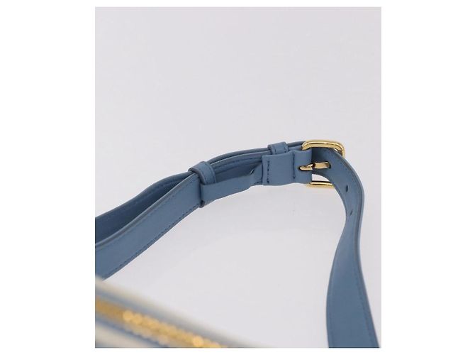 Borsa a tracolla Miu Miu Matelasse in tela azzurro chiaro oro Auth 192044V D'oro Blu chiaro - vista 14