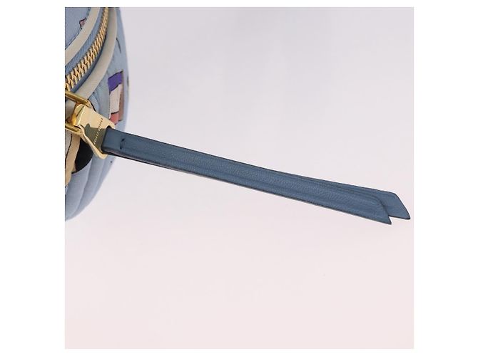 Borsa a tracolla Miu Miu Matelasse in tela azzurro chiaro oro Auth 192044V D'oro Blu chiaro - vista 9