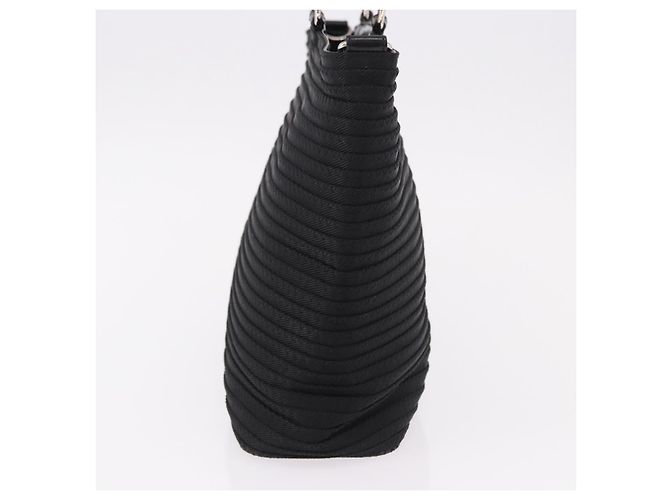 Borsa a mano GUCCI Bamboo in tela nero argento 000 1998 0540 Auth bs36165 - vista 4