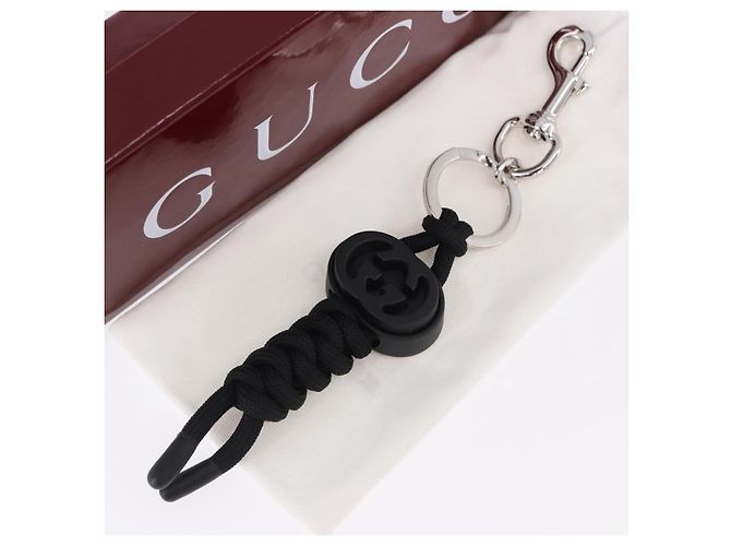 Porta-chaves GUCCI Metal Preto Prata Auth 192848M - vista 8