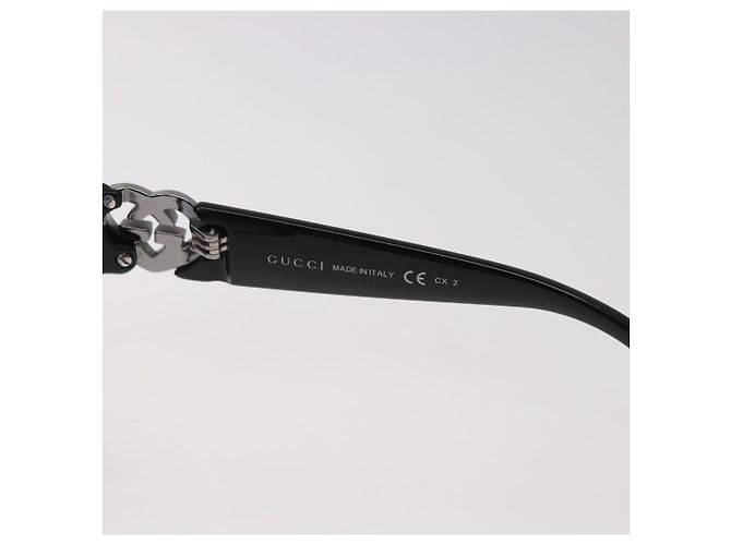 Occhiali da Sole GUCCI Lovely Heart Plastica Nero Argento Auth SW2613V - vista 10