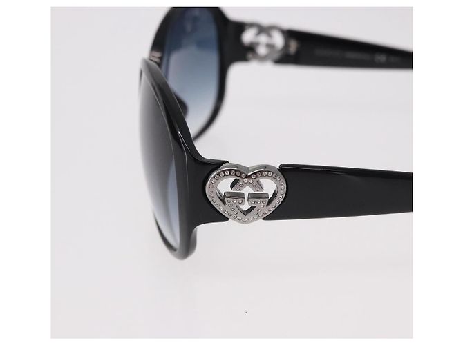 Occhiali da Sole GUCCI Lovely Heart Plastica Nero Argento Auth SW2613V - vista 14