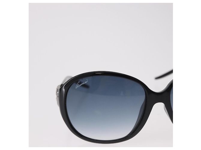 Occhiali da Sole GUCCI Lovely Heart Plastica Nero Argento Auth SW2613V - vista 3
