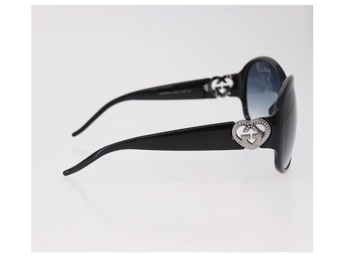 Occhiali da Sole GUCCI Lovely Heart Plastica Nero Argento Auth SW2613V - vista 5