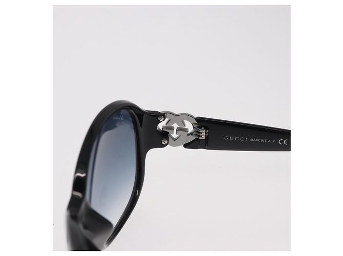 Occhiali da Sole GUCCI Lovely Heart Plastica Nero Argento Auth SW2613V - vista 8