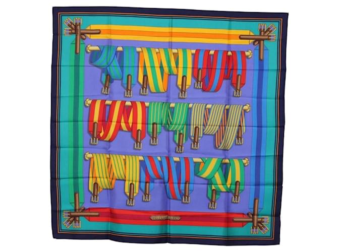 Hermès HERMES Carré 90 Sciarpa in seta multicolore Auth BA14509M - vista 13