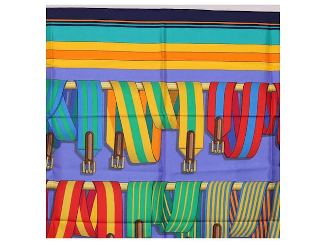 Hermès HERMES Carré 90 Sciarpa in seta multicolore Auth BA14509M - vista 15