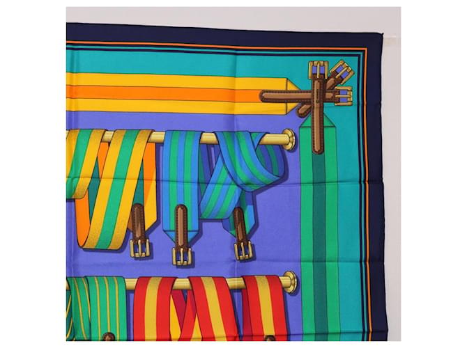 Hermès HERMES Carré 90 Sciarpa in seta multicolore Auth BA14509M - vista 4