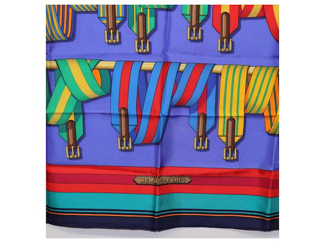Hermès HERMES Carré 90 Sciarpa in seta multicolore Auth BA14509M - vista 9