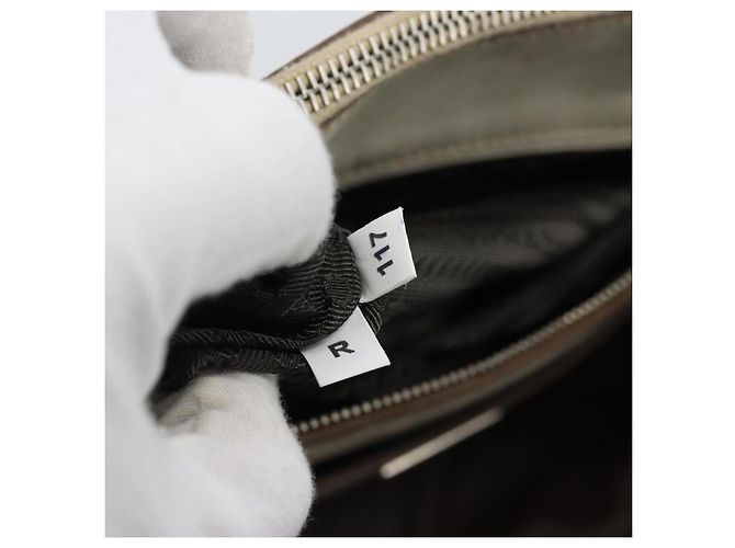 Borsa PRADA in pelle Avorio Argento Auth 192790 Crudo - vista 12