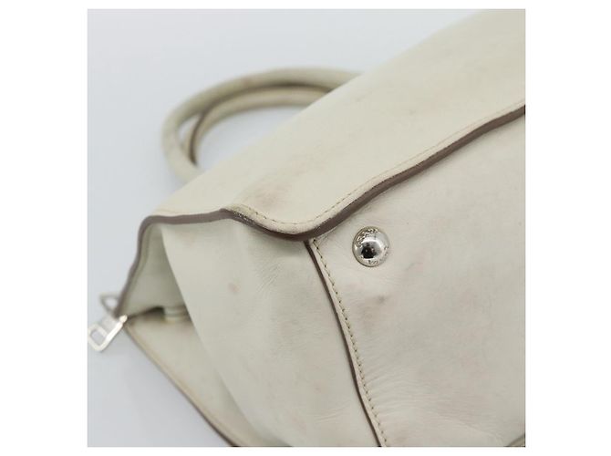 Borsa PRADA in pelle Avorio Argento Auth 192790 Crudo - vista 15
