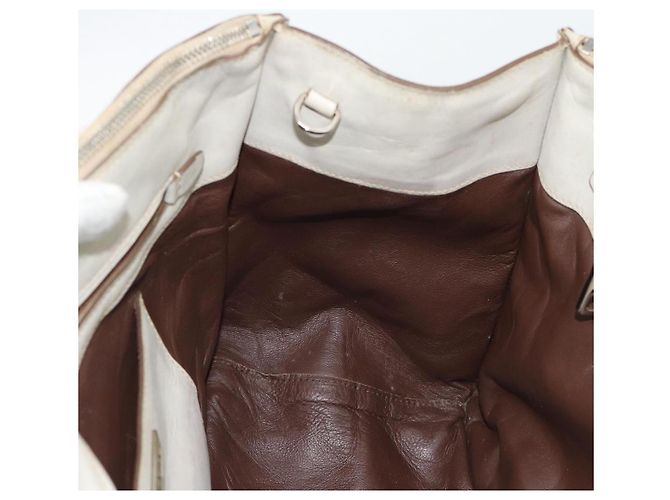 Borsa PRADA in pelle Avorio Argento Auth 192790 Crudo - vista 20