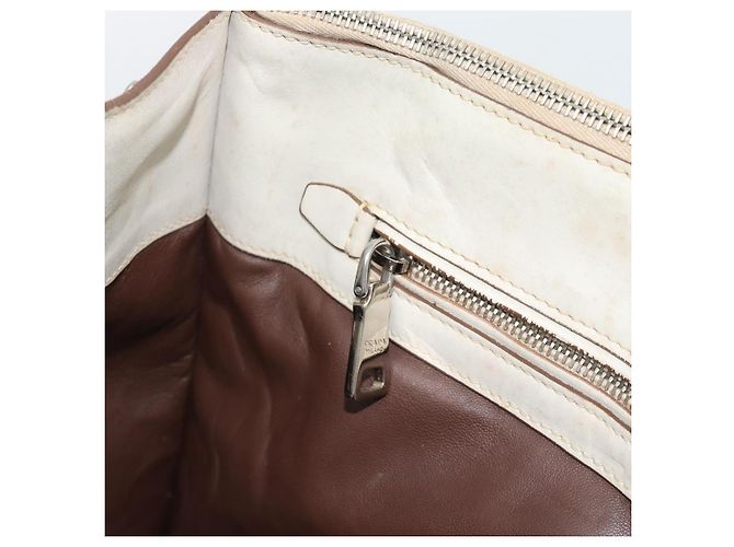 Borsa PRADA in pelle Avorio Argento Auth 192790 Crudo - vista 21