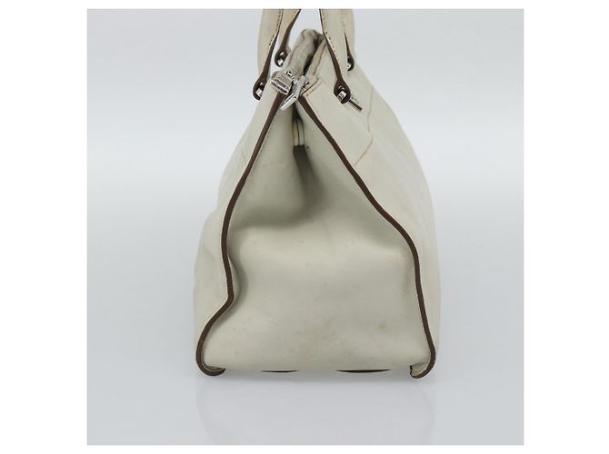 Borsa PRADA in pelle Avorio Argento Auth 192790 Crudo - vista 3