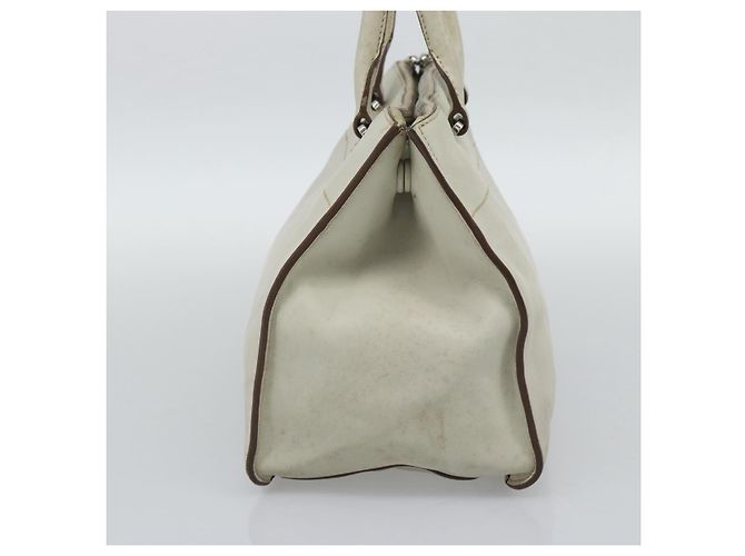 Borsa PRADA in pelle Avorio Argento Auth 192790 Crudo - vista 4