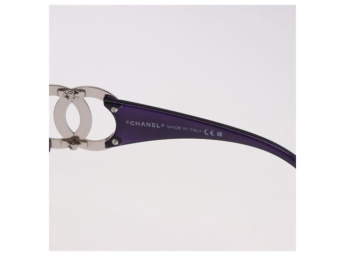 Occhiali da sole CHANEL COCO Mark in plastica Viola Argento CC Auth SW2593V Porpora - vista 10