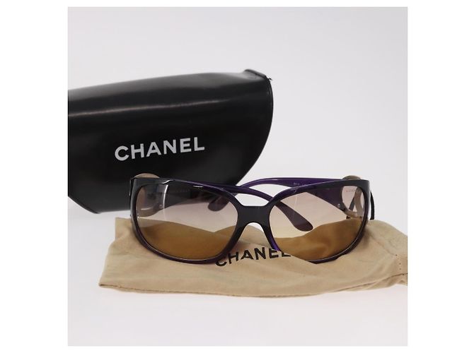 Occhiali da sole CHANEL COCO Mark in plastica Viola Argento CC Auth SW2593V Porpora - vista 12