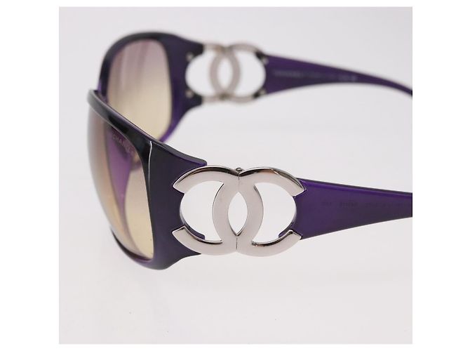 Occhiali da sole CHANEL COCO Mark in plastica Viola Argento CC Auth SW2593V Porpora - vista 14