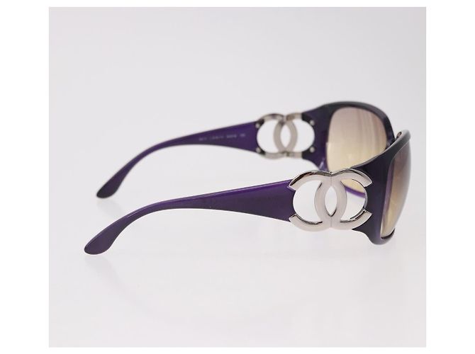 Occhiali da sole CHANEL COCO Mark in plastica Viola Argento CC Auth SW2593V Porpora - vista 5