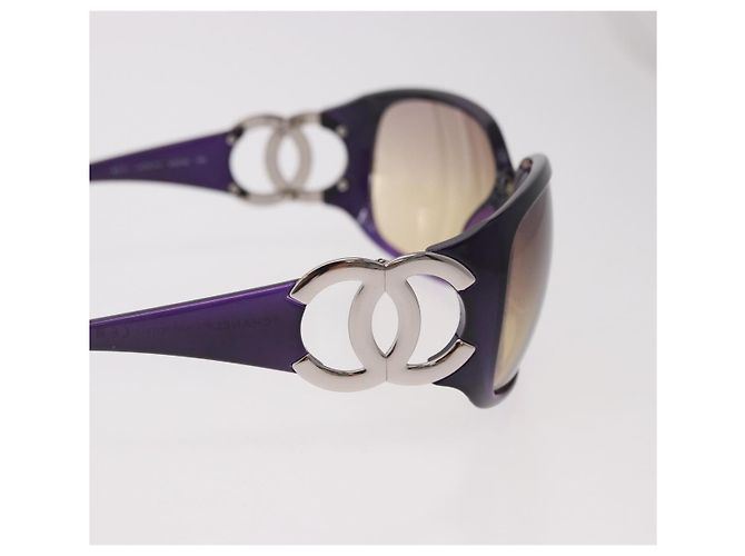 Occhiali da sole CHANEL COCO Mark in plastica Viola Argento CC Auth SW2593V Porpora - vista 6