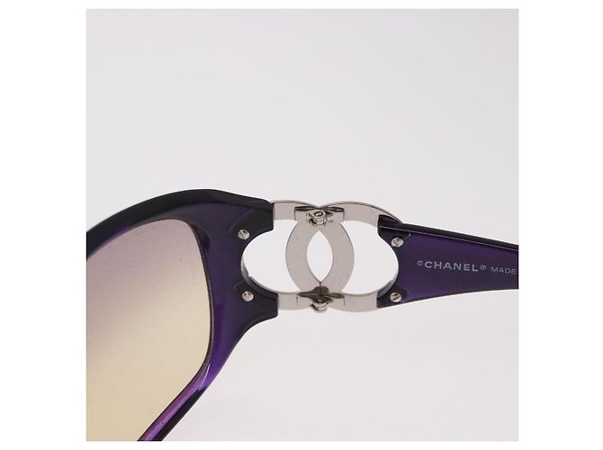 Occhiali da sole CHANEL COCO Mark in plastica Viola Argento CC Auth SW2593V Porpora - vista 8