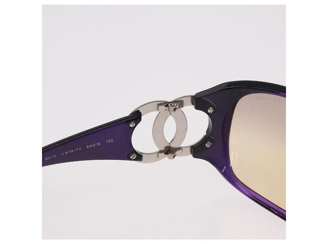 Occhiali da sole CHANEL COCO Mark in plastica Viola Argento CC Auth SW2593V Porpora - vista 9