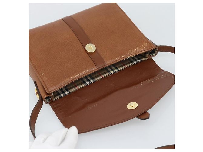 Borsa a tracolla Burberry in pelle marrone e oro Auth ep15128 D'oro - vista 17
