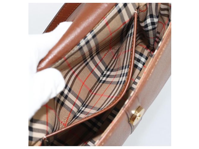 Borsa a tracolla Burberry in pelle marrone e oro Auth ep15128 D'oro - vista 20