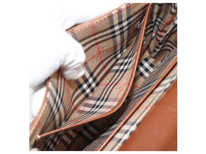 Borsa a tracolla Burberry in pelle marrone e oro Auth ep15128 D'oro - vista 21
