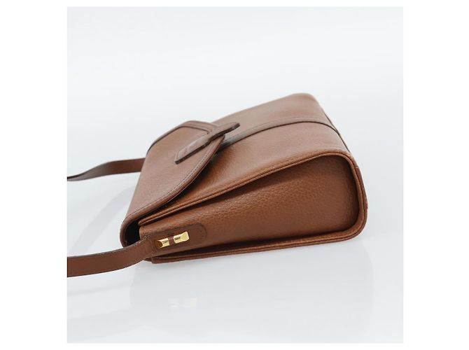 Borsa a tracolla Burberry in pelle marrone e oro Auth ep15128 D'oro - vista 3