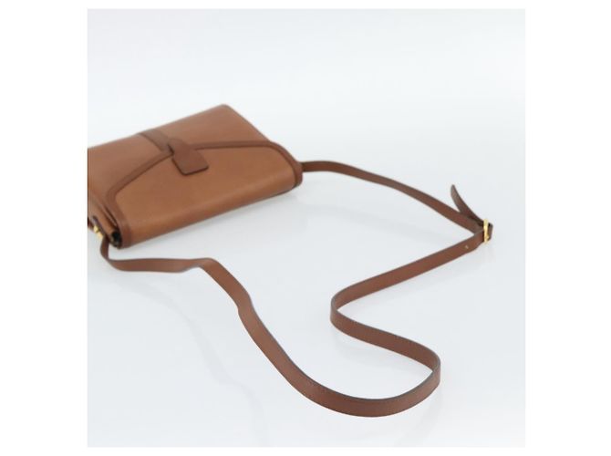 Borsa a tracolla Burberry in pelle marrone e oro Auth ep15128 D'oro - vista 7