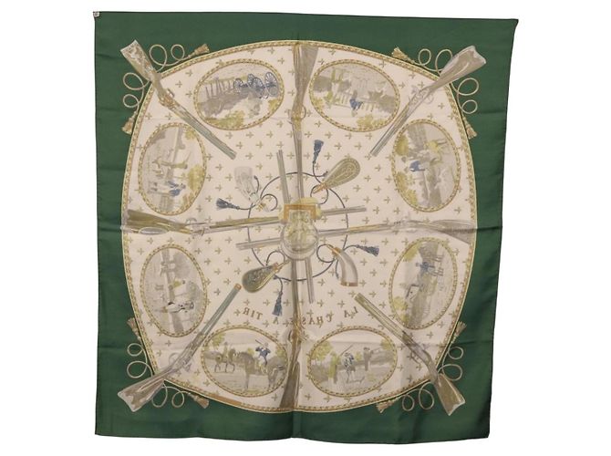 Hermès HERMES Carré 90 Seidentuch Grün Authentisch 191434 - Ansicht 14