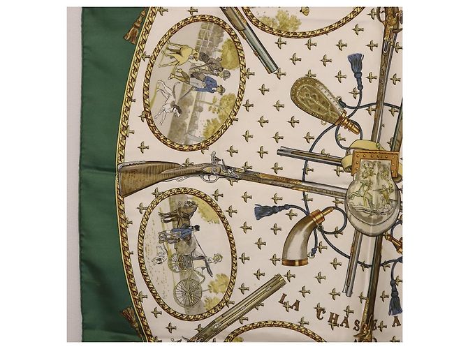 Hermès HERMES Carré 90 Seidentuch Grün Authentisch 191434 - Ansicht 5