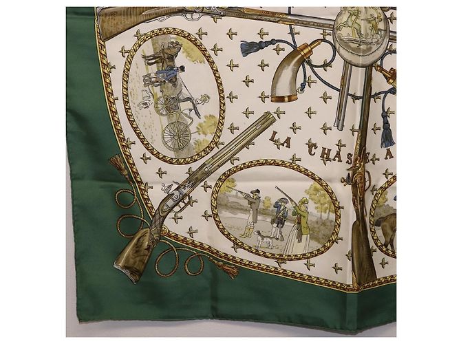 Hermès HERMES Carré 90 Seidentuch Grün Authentisch 191434 - Ansicht 8