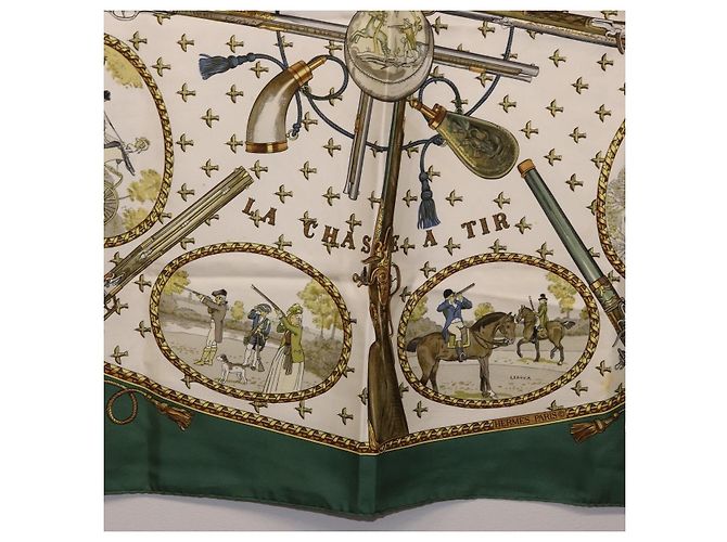 Hermès HERMES Carré 90 Seidentuch Grün Authentisch 191434 - Ansicht 9