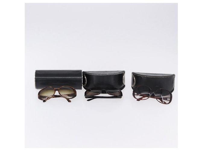 Bulgari Occhiali da sole BVLGARI Plastica 3 Set Marrone Oro Argento Auth SW2623 D'oro - vista 20