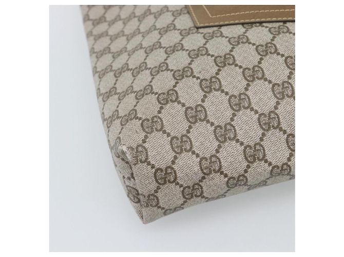 Borsa Tote GUCCI GG Supreme Web Sherry Line PVC Beige Oro Auth 192197 D'oro - vista 14