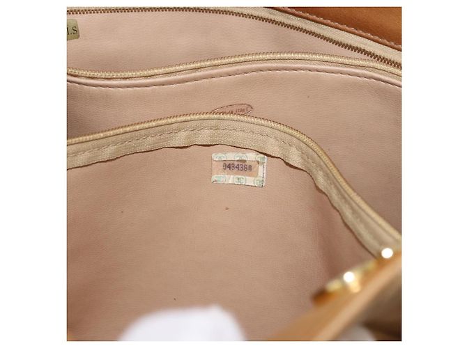 CHANEL Matelasse Chain Shoulder Bag Lamb Skin Beige Gold CC Auth bs36177 D'oro - vista 12