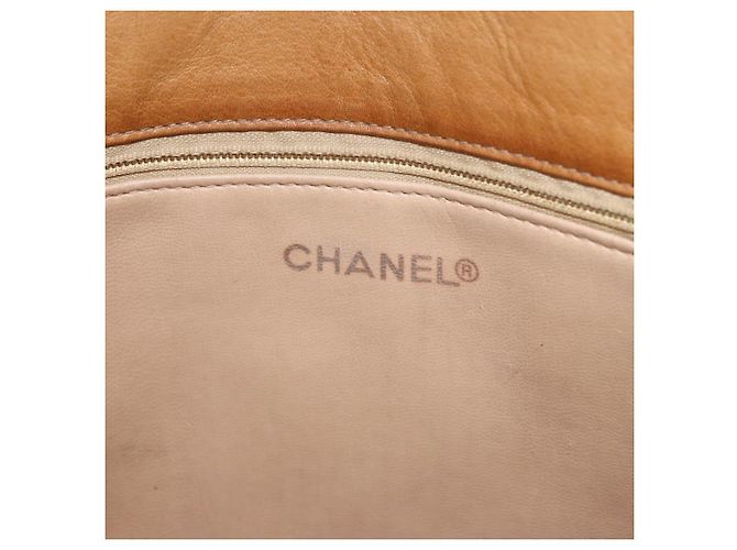 CHANEL Matelasse Chain Shoulder Bag Lamb Skin Beige Gold CC Auth bs36177 D'oro - vista 19