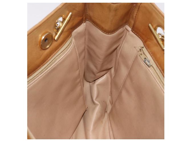 CHANEL Matelasse Chain Shoulder Bag Lamb Skin Beige Gold CC Auth bs36177 D'oro - vista 21